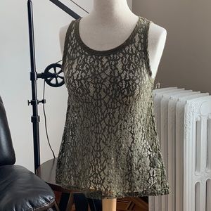 Banana Republic olive green lace tank - XS